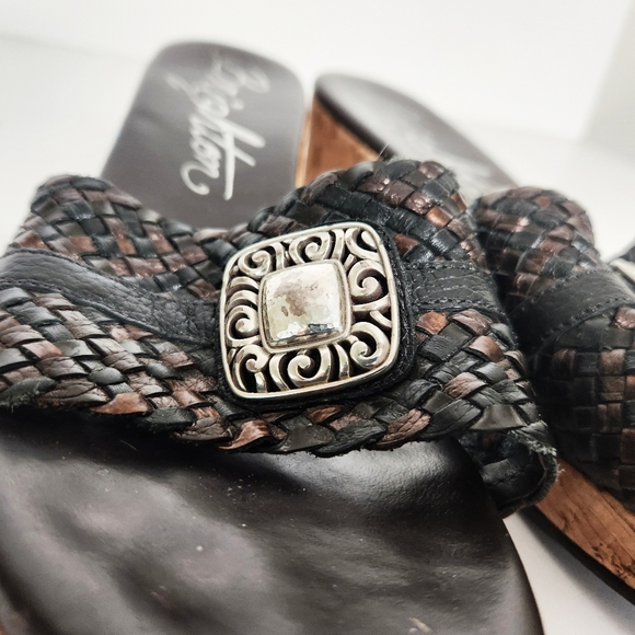 Brighton Hamlet Cork Wedge Slip On Woven Slide Sandals Size 7 - Picture 5 of 12